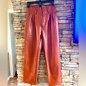 Abercrombie & Fitch Leather Pants Size XS Cognac